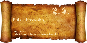 Mahl Havaska névjegykártya
